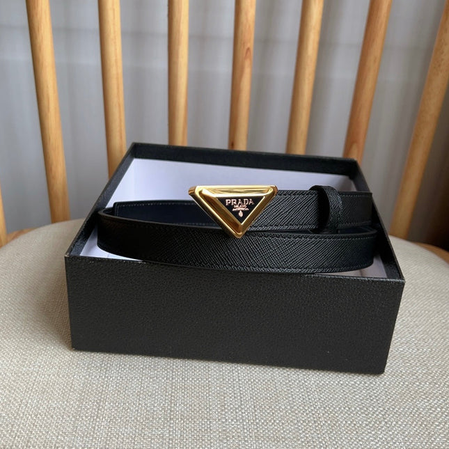 PRADA 25S BELT 20 MM IN BLACK CALFSKIN 571378