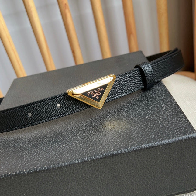 PRADA 25S BELT 20 MM IN BLACK CALFSKIN 571378
