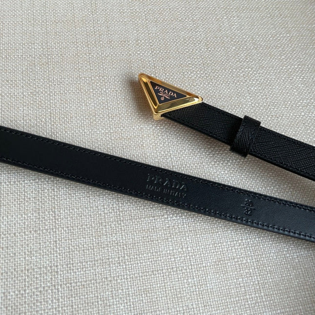 PRADA 25S BELT 20 MM IN BLACK CALFSKIN 571378