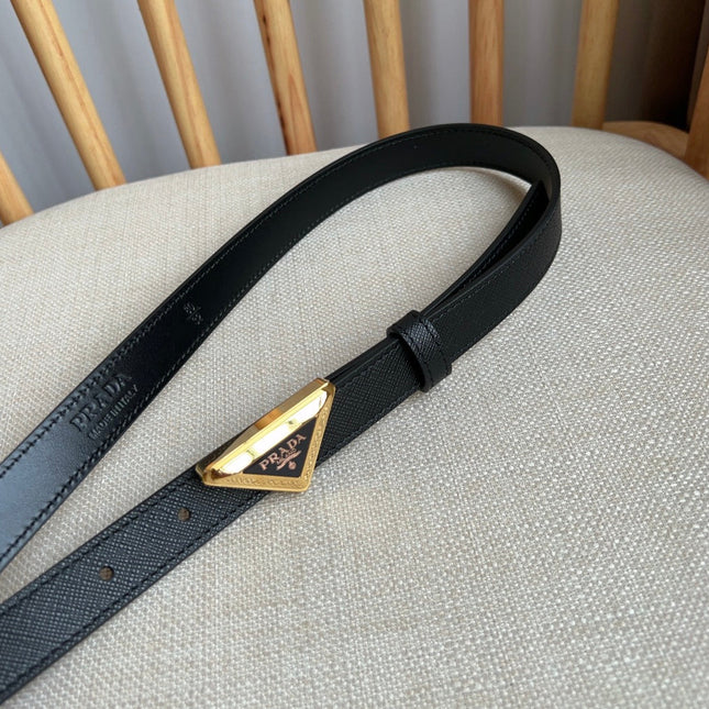 PRADA 25S BELT 20 MM IN BLACK CALFSKIN 571378