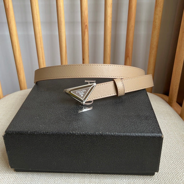 PRADA 25S BELT 20 MM IN BEIGE BROWN CALFSKIN 571383