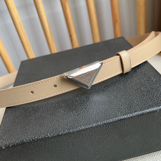 PRADA 25S BELT 20 MM IN BEIGE BROWN CALFSKIN 571383