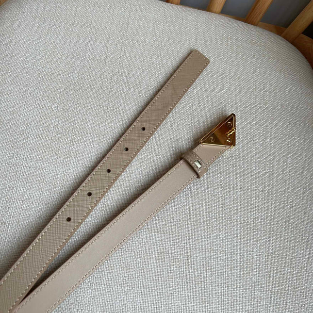 PRADA 25S BELT 20 MM IN BEIGE BROWN CALFSKIN 571384