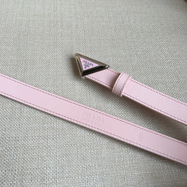 PRADA 25S BELT 20 MM IN LIGHT PINK CALFSKIN 571386