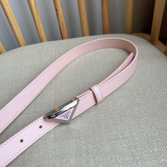 PRADA 25S BELT 20 MM IN LIGHT PINK CALFSKIN 571386
