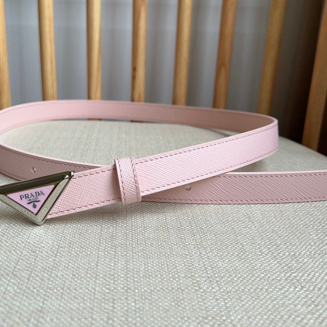 PRADA 25S BELT 20 MM IN LIGHT PINK CALFSKIN 571386
