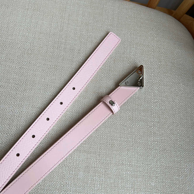 PRADA 25S BELT 20 MM IN LIGHT PINK CALFSKIN 571386