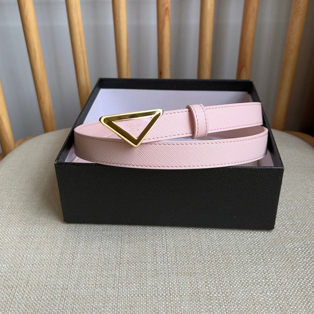PRADA 25S BELT 20 MM IN LIGHT PINK CALFSKIN 571387