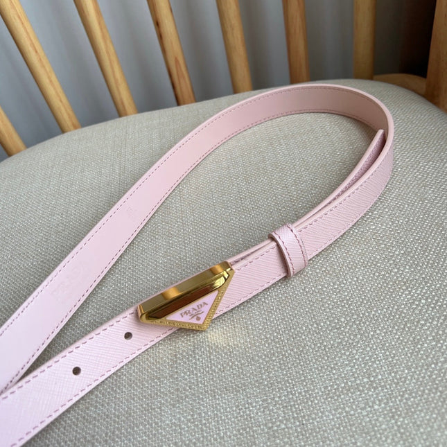 PRADA 25S BELT 20 MM IN LIGHT PINK CALFSKIN 571387