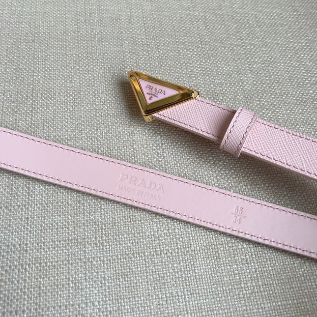 PRADA 25S BELT 20 MM IN LIGHT PINK CALFSKIN 571387