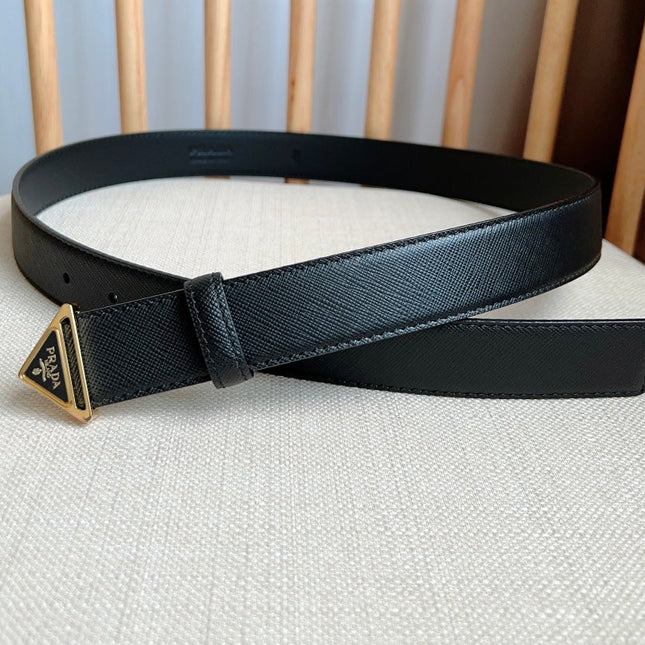 PRADA 25S BELT 30 MM IN BLACK CALFSKIN 595009