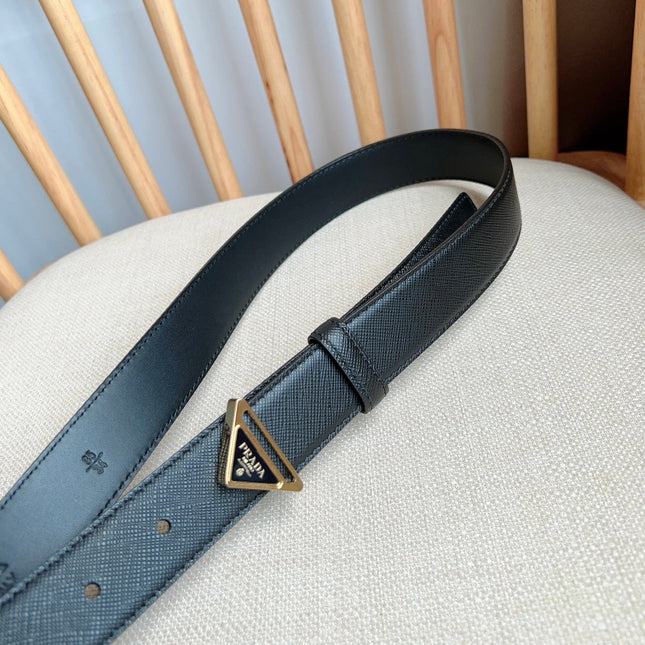 PRADA 25S BELT 30 MM IN BLACK CALFSKIN 595009
