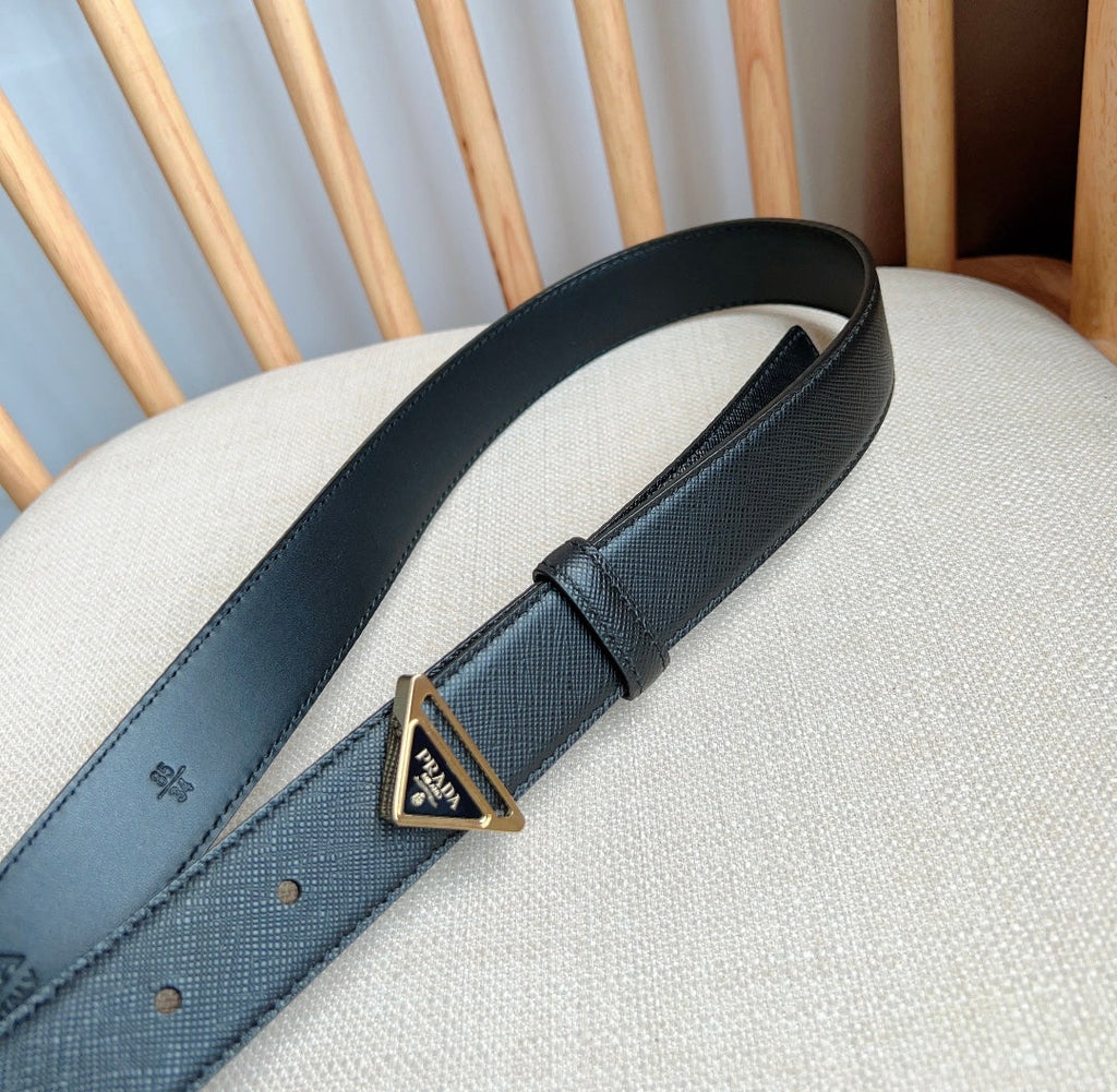 PRADA 25S BELT 30 MM IN BLACK CALFSKIN 595009