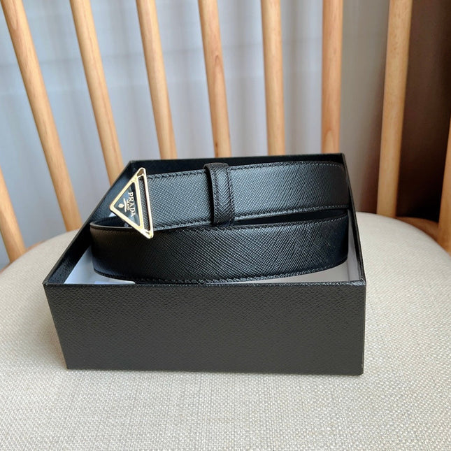 PRADA 25S BELT 30 MM IN BLACK CALFSKIN 595009