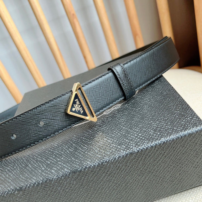 PRADA 25S BELT 30 MM IN BLACK CALFSKIN 595009