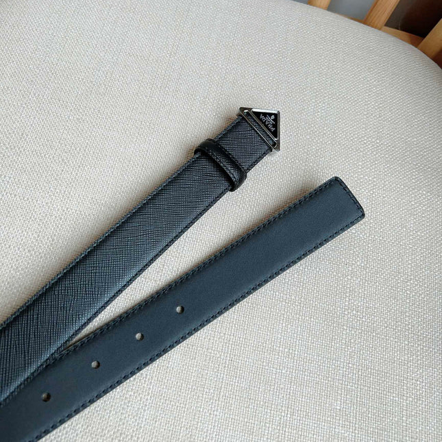 PRADA 25S BELT 30 MM IN BLACK CALFSKIN 595010