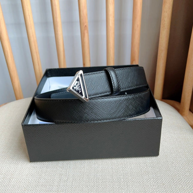 PRADA 25S BELT 30 MM IN BLACK CALFSKIN 595010