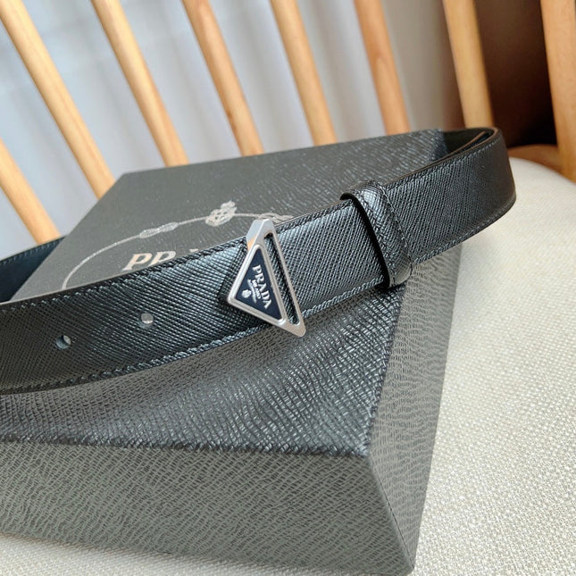 PRADA 25S BELT 30 MM IN BLACK CALFSKIN 595010