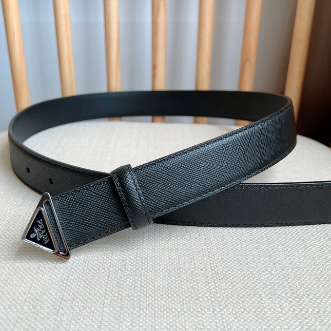 PRADA 25S BELT 30 MM IN BLACK CALFSKIN 595010