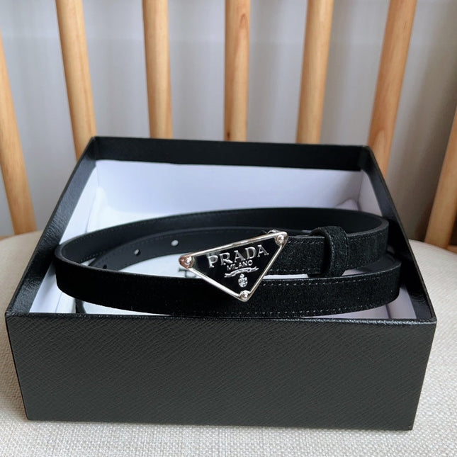 PRADA 25S BELT 15 MM IN BLACK SUEDE 541734