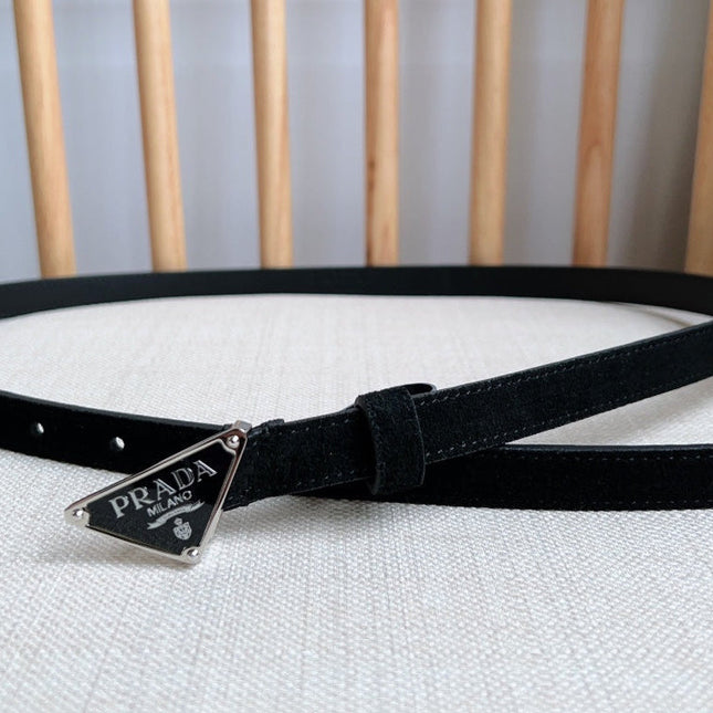 PRADA 25S BELT 15 MM IN BLACK SUEDE 541734