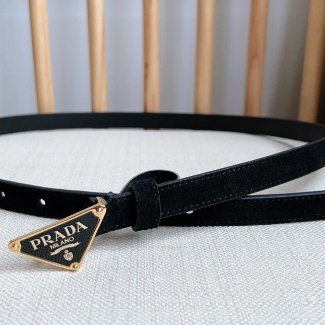 PRADA 25S BELT 15 MM IN BLACK SUEDE 541735