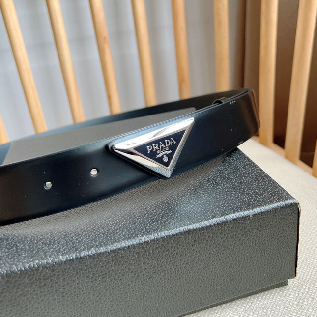 PRADA 25S BELT 33 MM IN BLACK CALFSKIN 551859