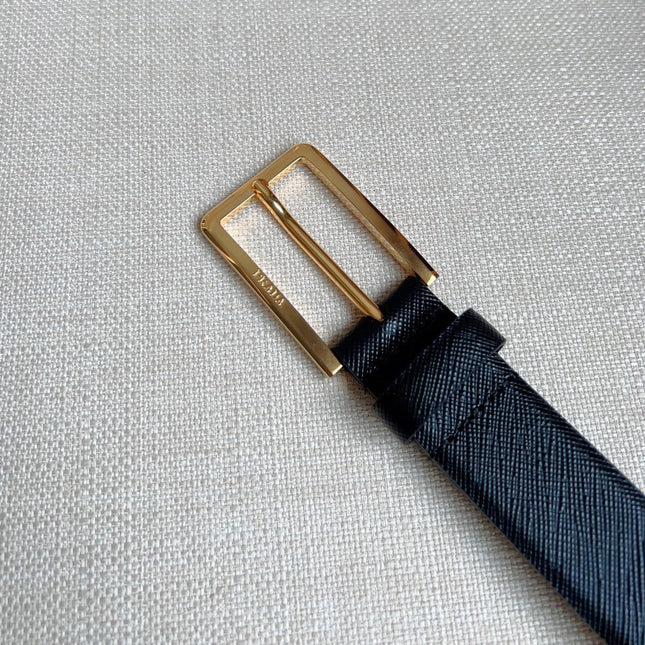 PRADA 25S BELT 30 MM IN BLACK CALFSKIN 580045