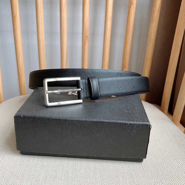 PRADA 25S BELT 30 MM IN BLACK CALFSKIN 585794