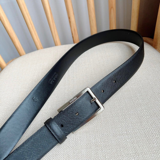 PRADA 25S BELT 30 MM IN BLACK CALFSKIN 585794