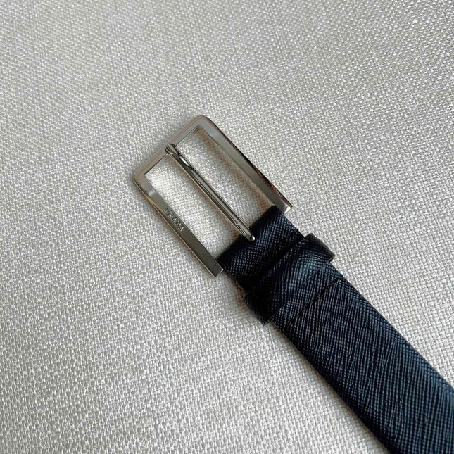 PRADA 25S BELT 30 MM IN BLACK CALFSKIN 585794