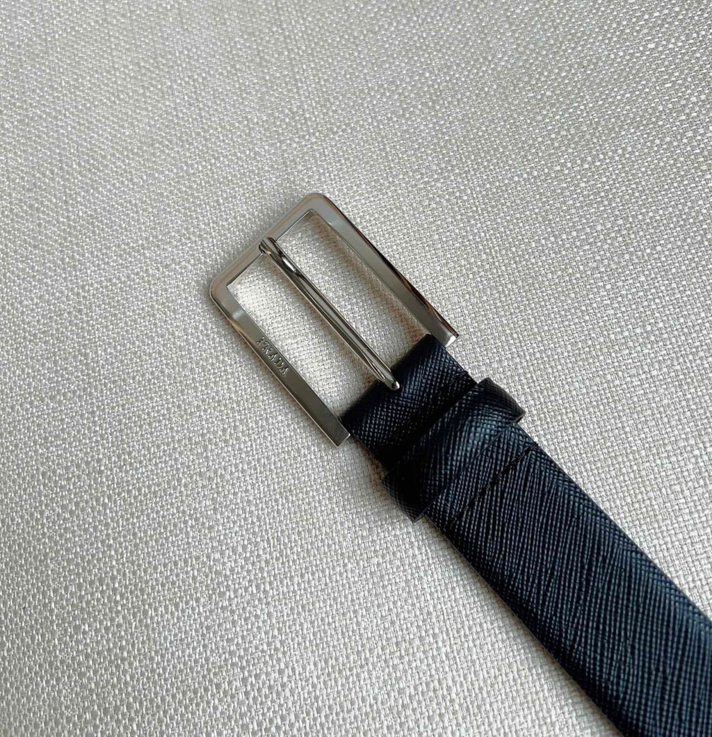 PRADA 25S BELT 30 MM IN BLACK CALFSKIN 585794