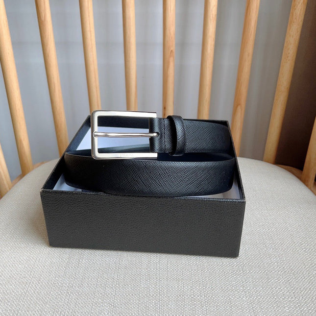 PRADA 25S BELT 30 MM IN BLACK CALFSKIN 585794