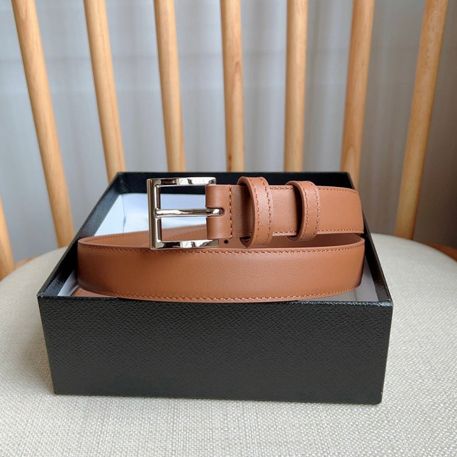 PRADA 25S BELT 25 MM IN BROWN CALFSKIN 585798