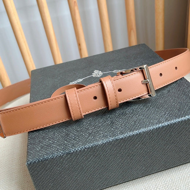 PRADA 25S BELT 25 MM IN BROWN CALFSKIN 585798