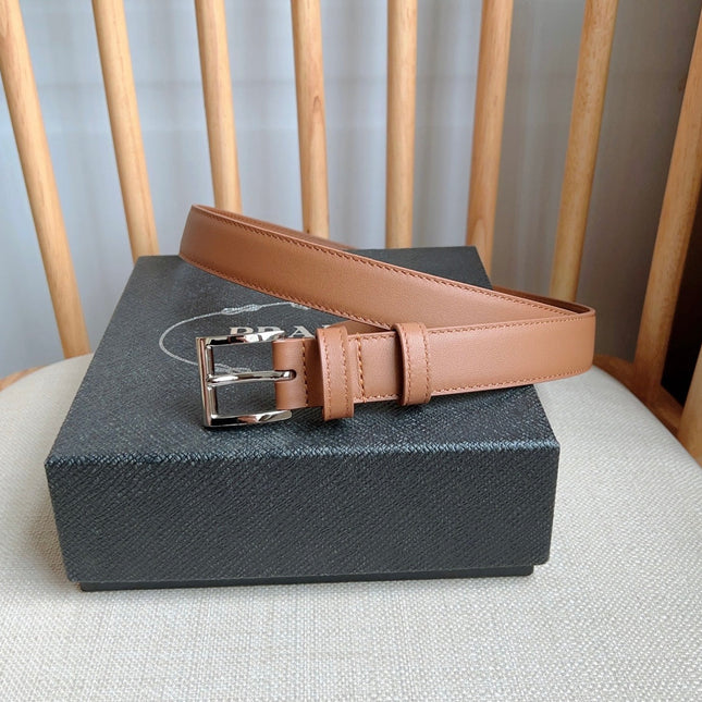 PRADA 25S BELT 25 MM IN BROWN CALFSKIN 585798