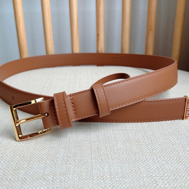 PRADA 25S BELT 25 MM IN BROWN CALFSKIN 585799