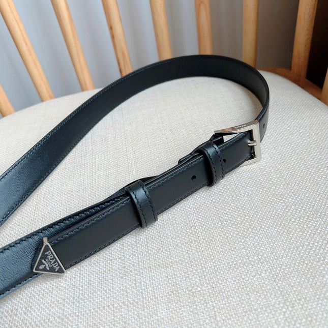 PRADA 25S BELT 25 MM IN BLACK CALFSKIN 585800
