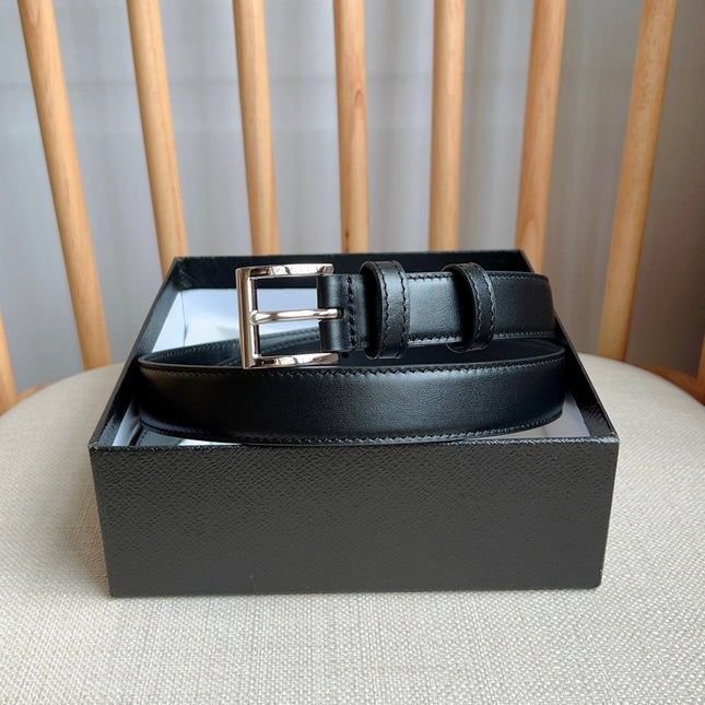 PRADA 25S BELT 25 MM IN BLACK CALFSKIN 585800