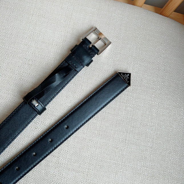 PRADA 25S BELT 25 MM IN BLACK CALFSKIN 585800