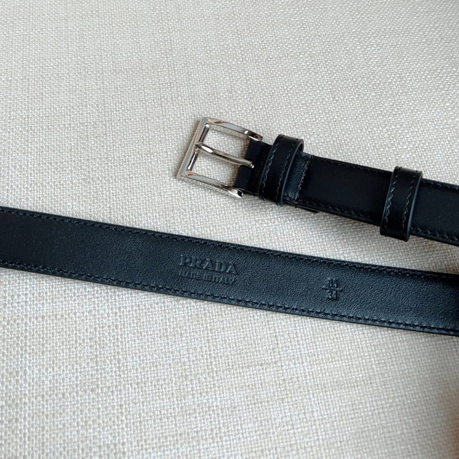 PRADA 25S BELT 25 MM IN BLACK CALFSKIN 585800