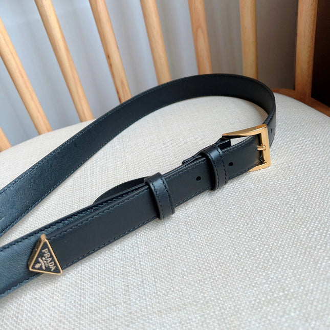 PRADA 25S BELT 25 MM IN BLACK CALFSKIN 585801