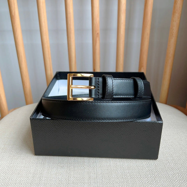 PRADA 25S BELT 25 MM IN BLACK CALFSKIN 585801