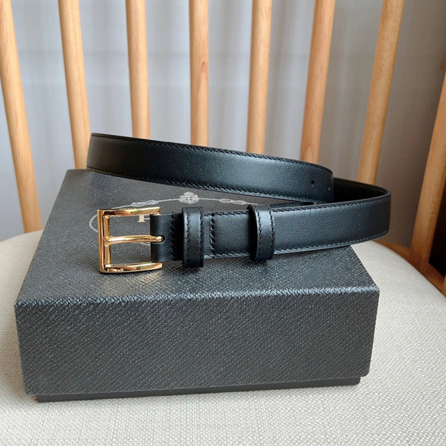 PRADA 25S BELT 25 MM IN BLACK CALFSKIN 585801