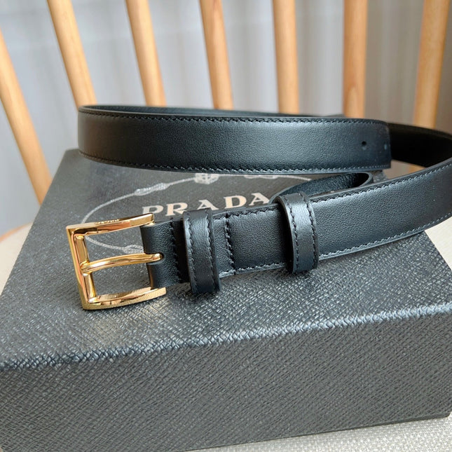 PRADA 25S BELT 25 MM IN BLACK CALFSKIN 585801