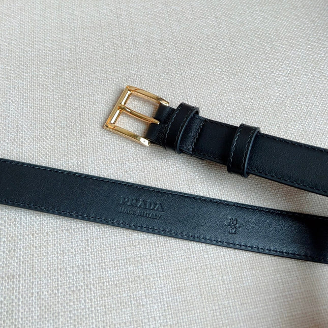 PRADA 25S BELT 25 MM IN BLACK CALFSKIN 585801