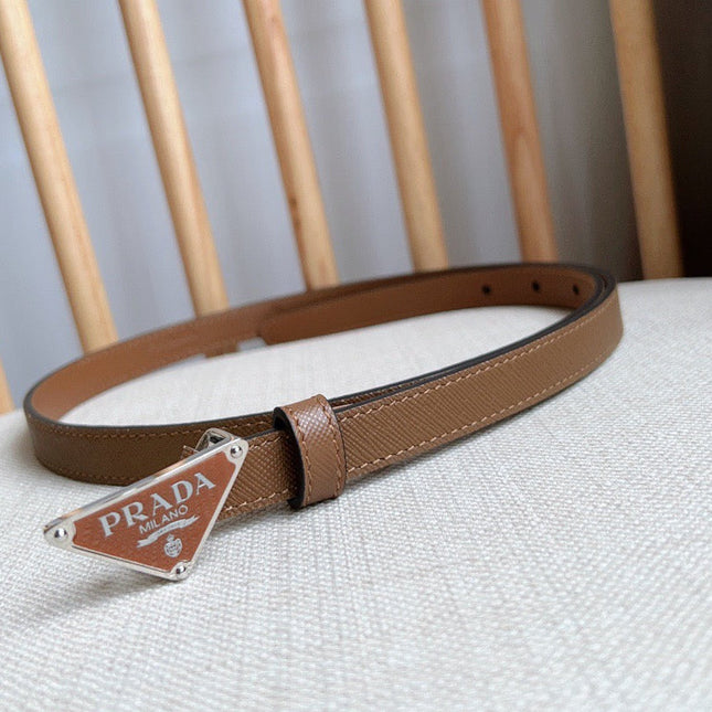 PRADA 25S BELT 15 MM IN BROWN CALFSKIN 598407