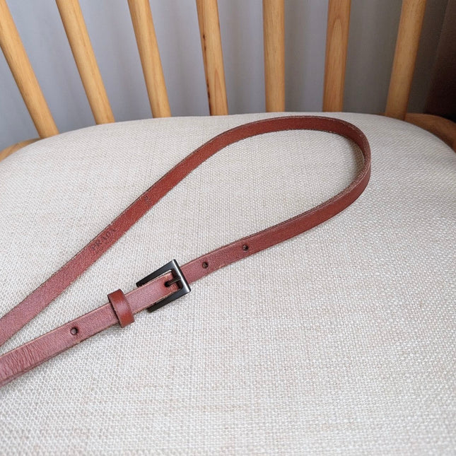 PRADA 26S BELT 10 MM IN BROWN CALFSKIN 661491