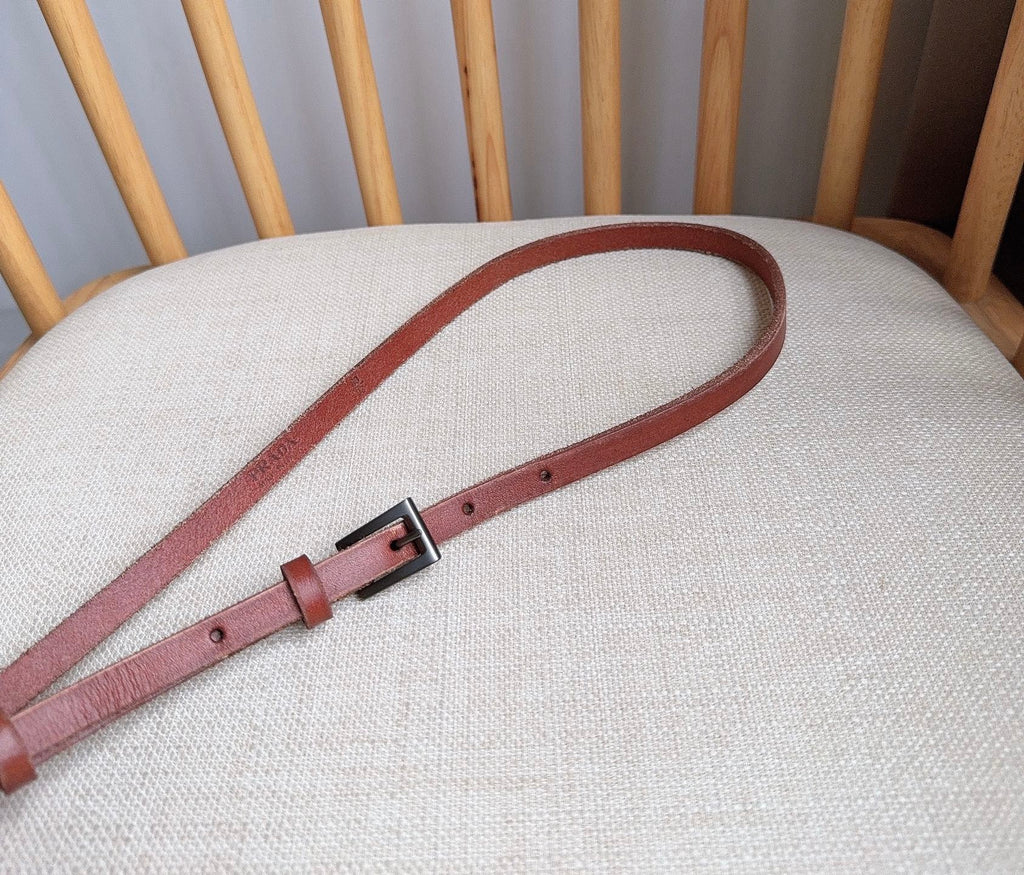 PRADA 26S BELT 10 MM IN BROWN CALFSKIN 661491