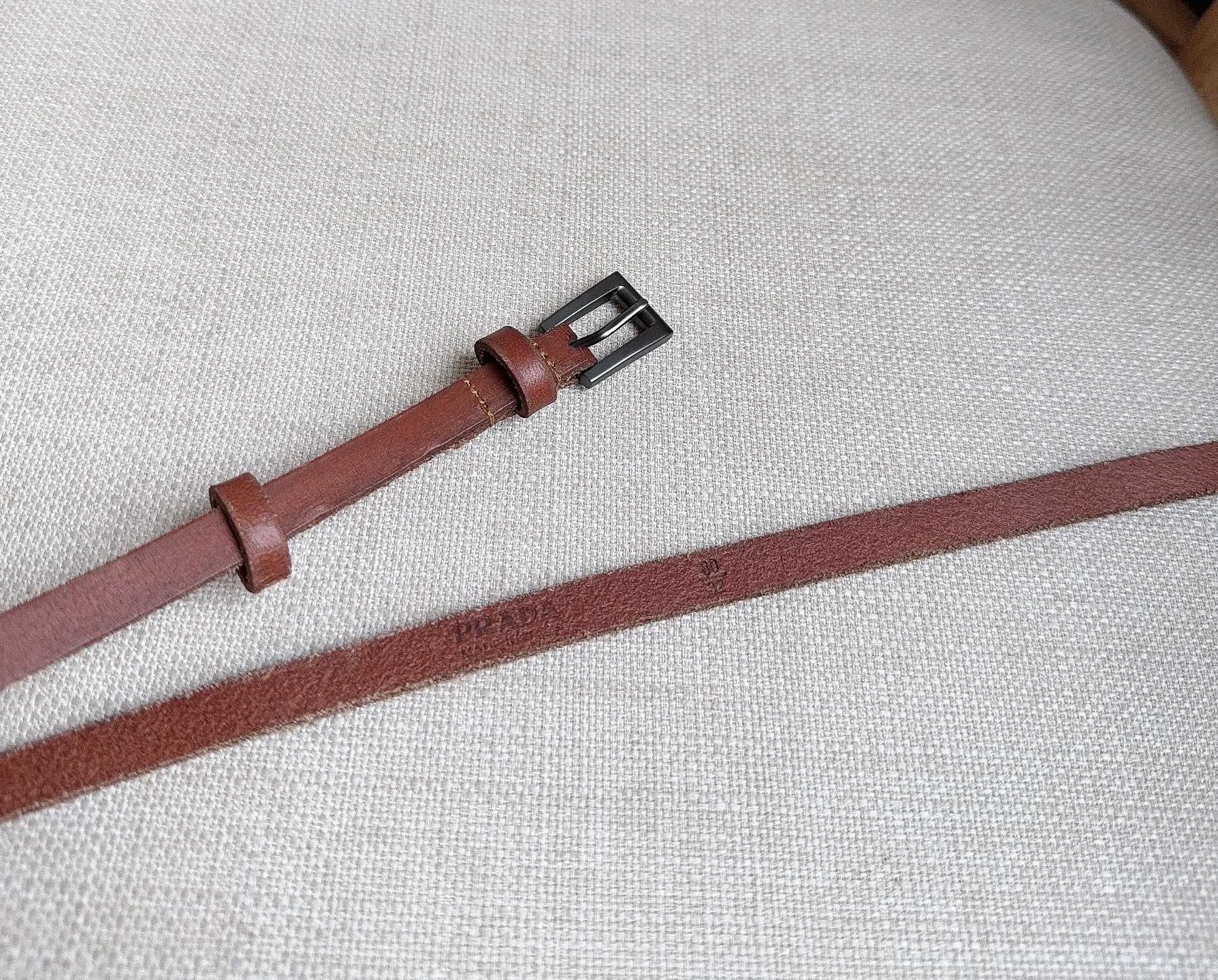 PRADA 26S BELT 10 MM IN BROWN CALFSKIN 661491